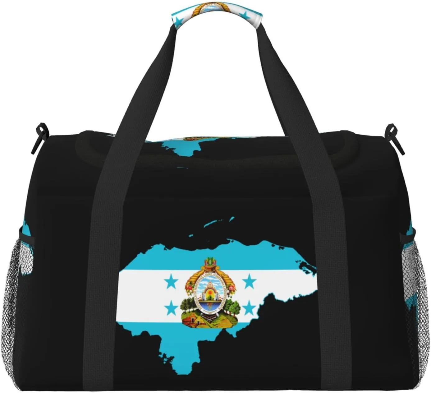 Flag Map Of Honduras Travel Duffel Bag Large Foldable Waterproof Overnight Bag For Beach Swim Bags Pool Sports Gym