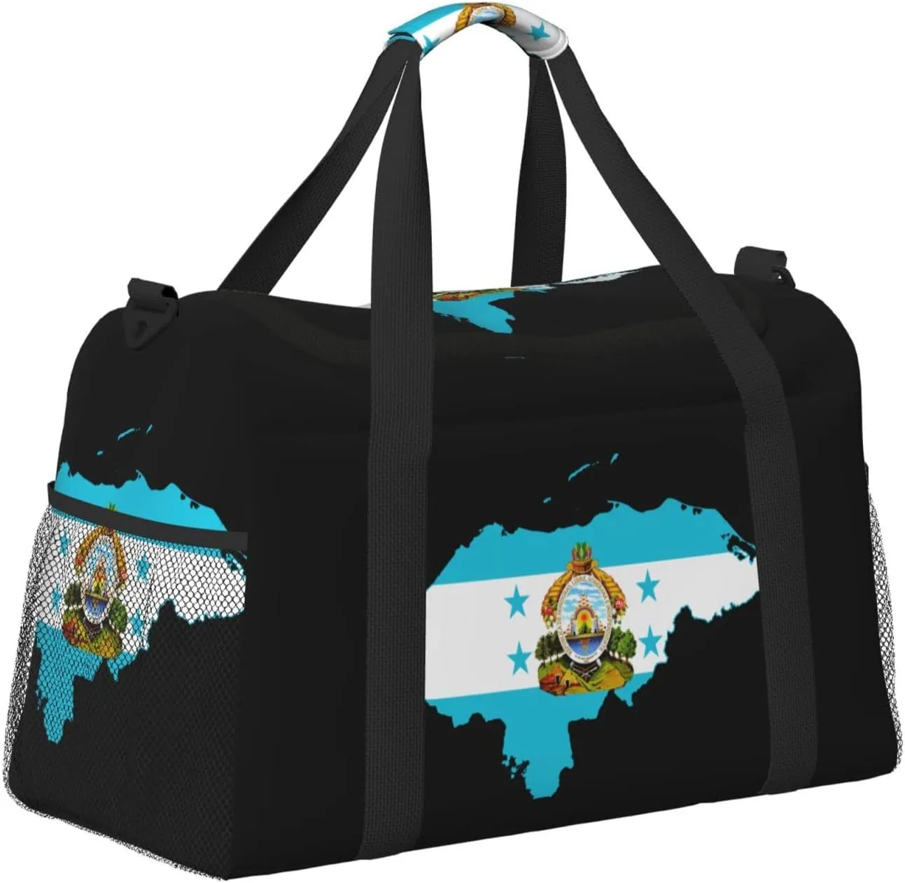 Flag Map Of Honduras Travel Duffel Bag Large Foldable Waterproof Overnight Bag For Beach Swim Bags Pool Sports Gym