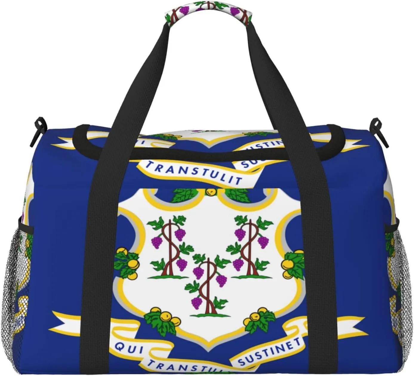 Flag Of Connecticut Travel Duffel Bag Large Foldable Waterproof Overnight Bag For Beach Swim Bags Pool Sports Gym