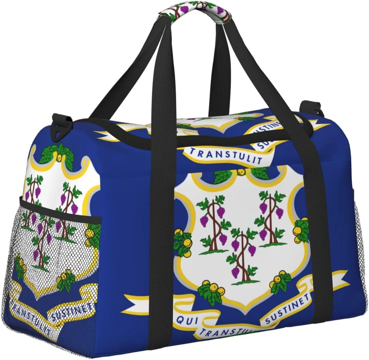 Flag Of Connecticut Travel Duffel Bag Large Foldable Waterproof Overnight Bag For Beach Swim Bags Pool Sports Gym