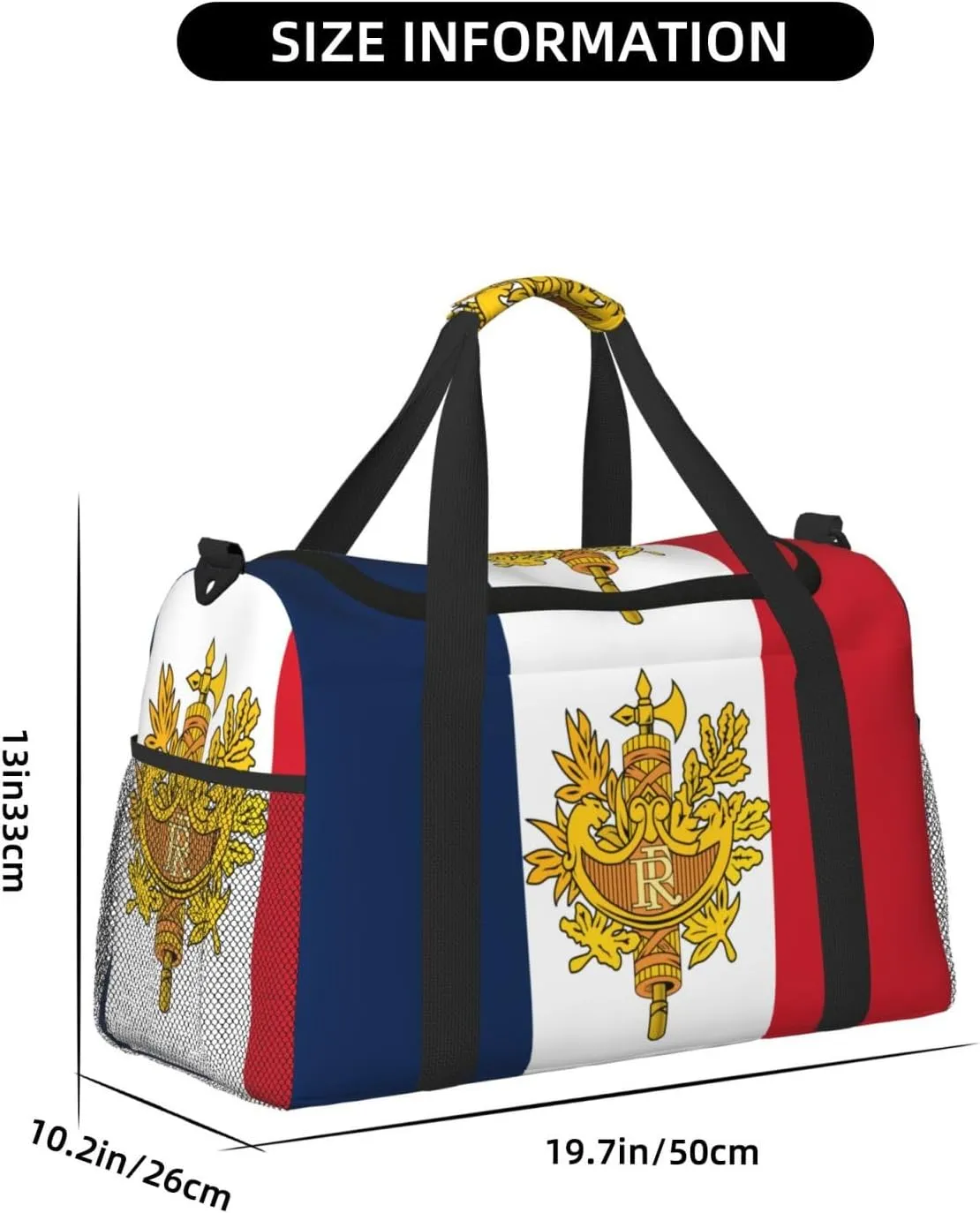 Flag Of France Travel Duffel Bag Large Foldable Waterproof Overnight Bag For Beach Swim Bags Pool Sports Gym