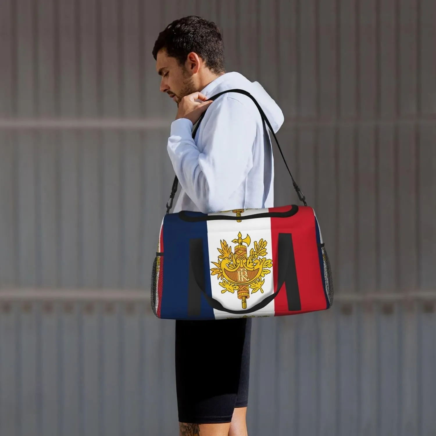 Flag Of France Travel Duffel Bag Large Foldable Waterproof Overnight Bag For Beach Swim Bags Pool Sports Gym