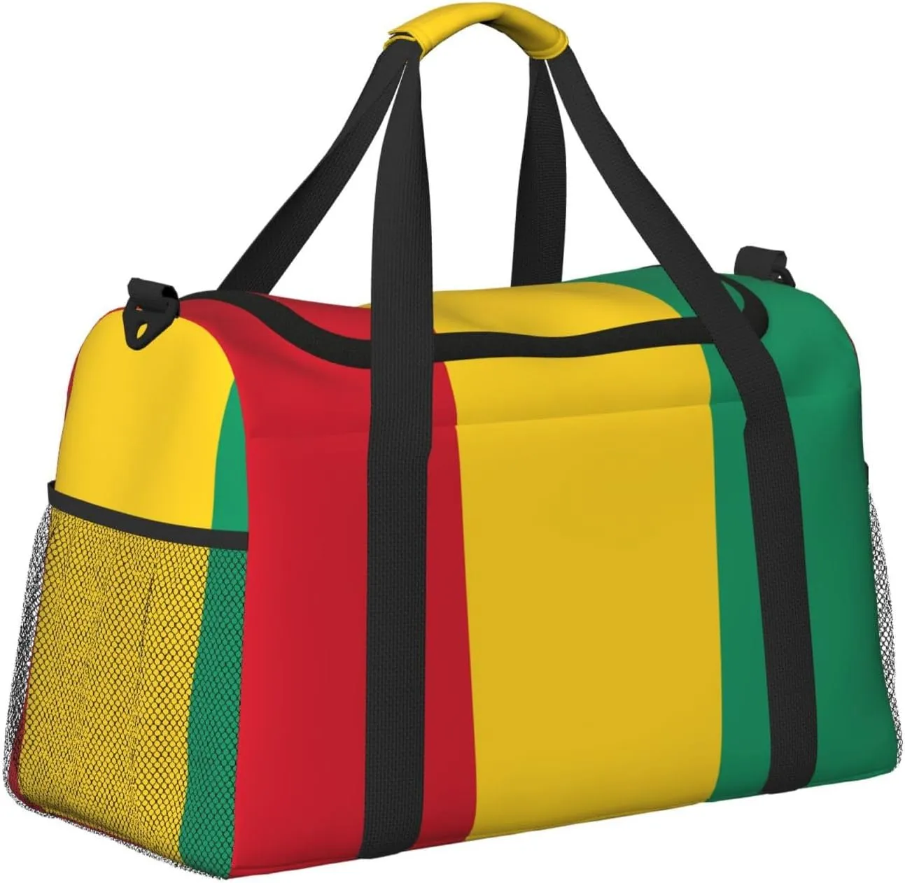 Flag Of Guinea Travel Duffel Bag Large Foldable Waterproof Overnight Bag For Beach Swim Bags Pool Sports Gym