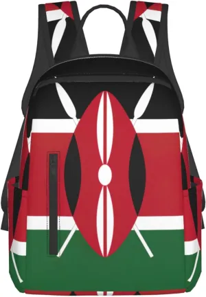 Flag of Kenya Lightweight Backpack Travel Shoulder Bag with Stylish Print, Leisure Day Trips Shopping Backpack