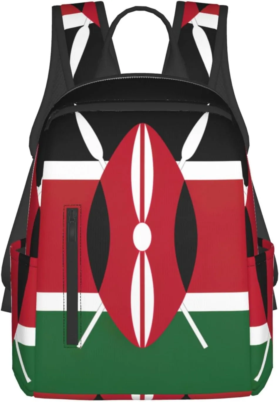 Flag of Kenya Lightweight Backpack Travel Shoulder Bag with Stylish Print, Leisure Day Trips Shopping Backpack
