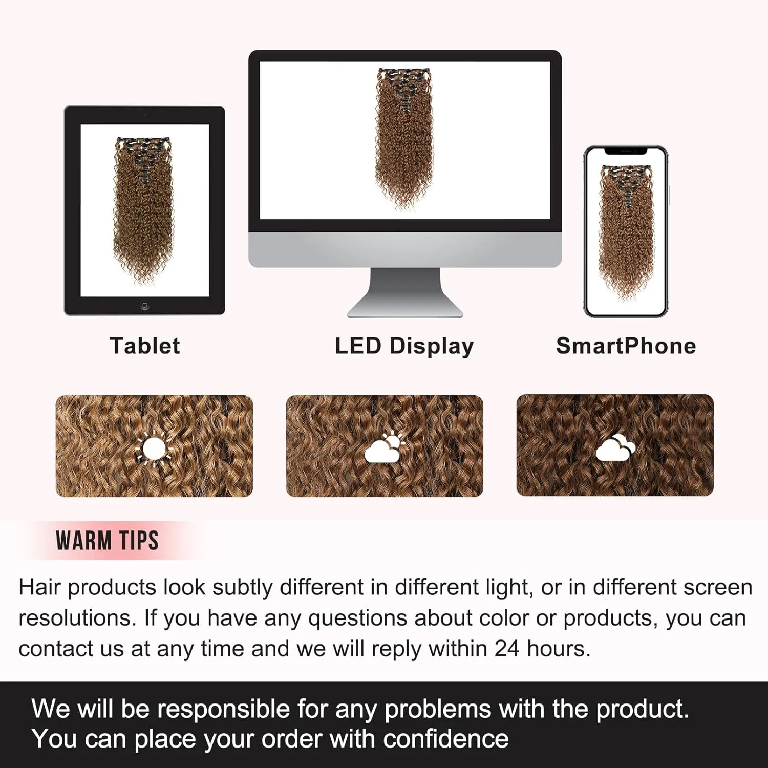 FLUFYMOOZ 9PCS Clip in Hair Extensions 22 Inch Curly Hair Extension Long Soft Synthetic Hairpieces for Women (Chestnut Brown)