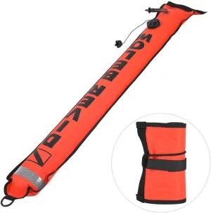 Focket Diving Open Bottom Marker Buoy,6FT with High Visibility Reflective Band Inflatable Waterproof TPU Coating Marker Buoy Diving Equipment (Yellow/Red)(Red)