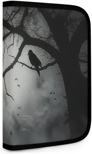 Fog Forest Gothic Birds Folding Storage Bag Tools Storage Carrying Case Makeup Travel Case Portable Makeup Bag Organizer
