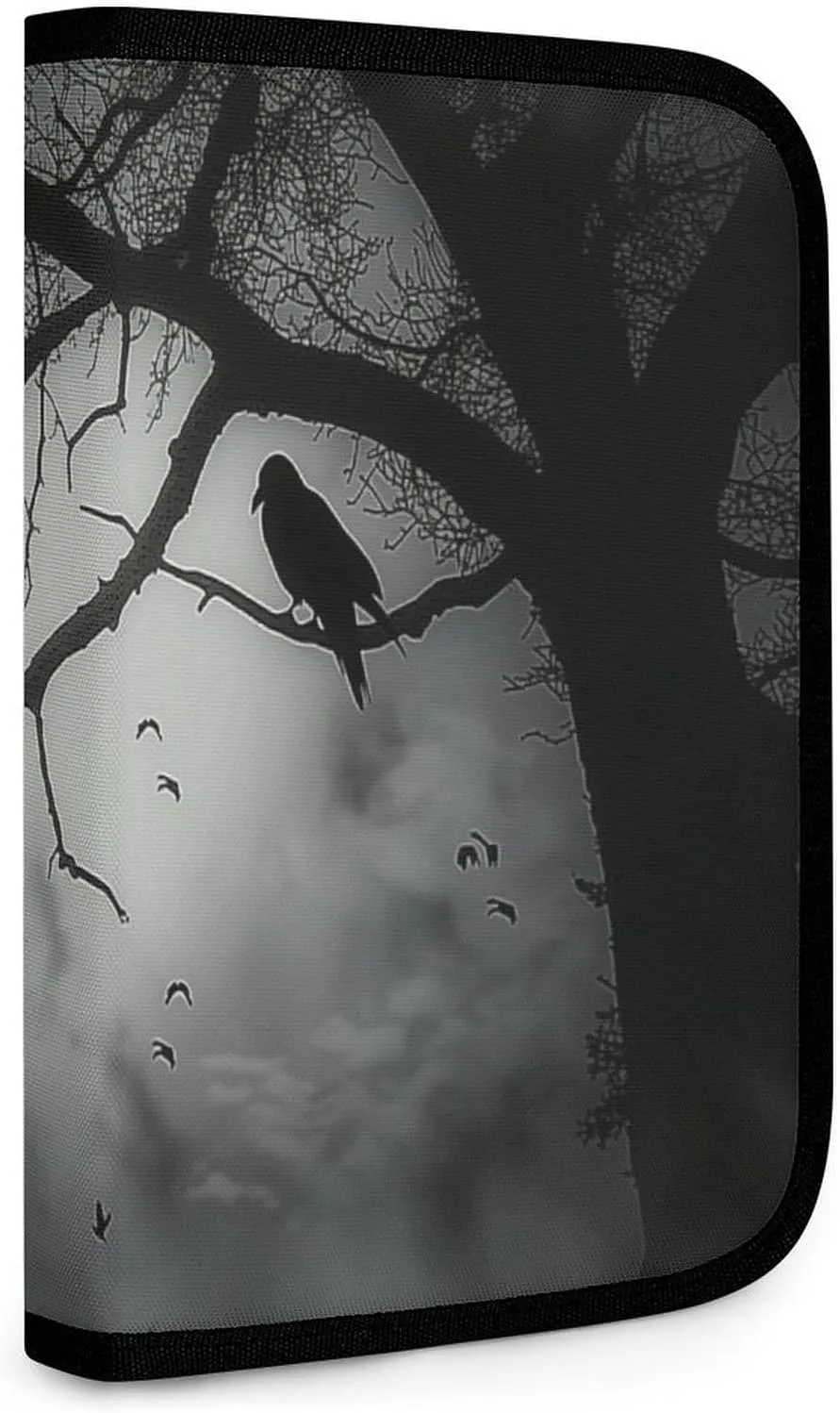 Fog Forest Gothic Birds Folding Storage Bag Tools Storage Carrying Case Makeup Travel Case Portable Makeup Bag Organizer