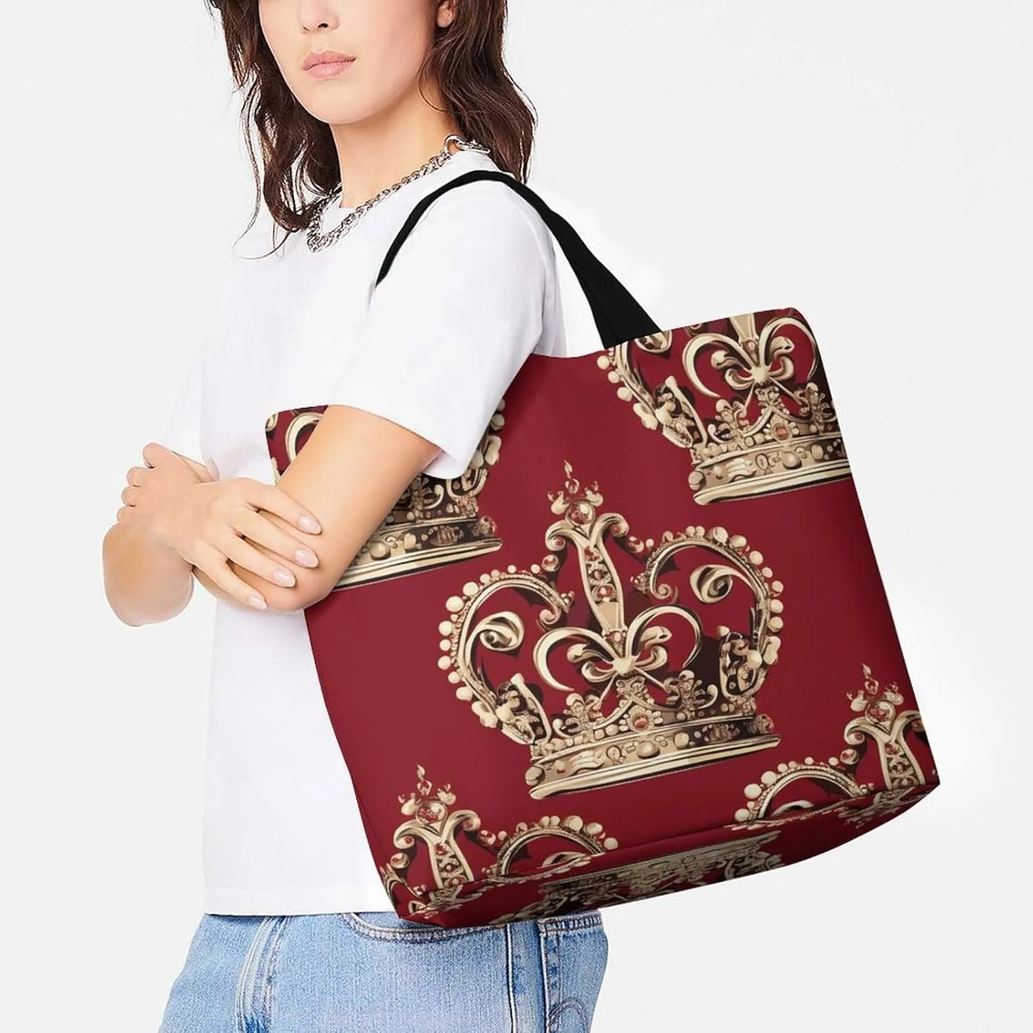 Foldable Grocery Bag Reusable Shopping Bag Black And White Marble Tote Bag Casual Handbags for Work Shopping