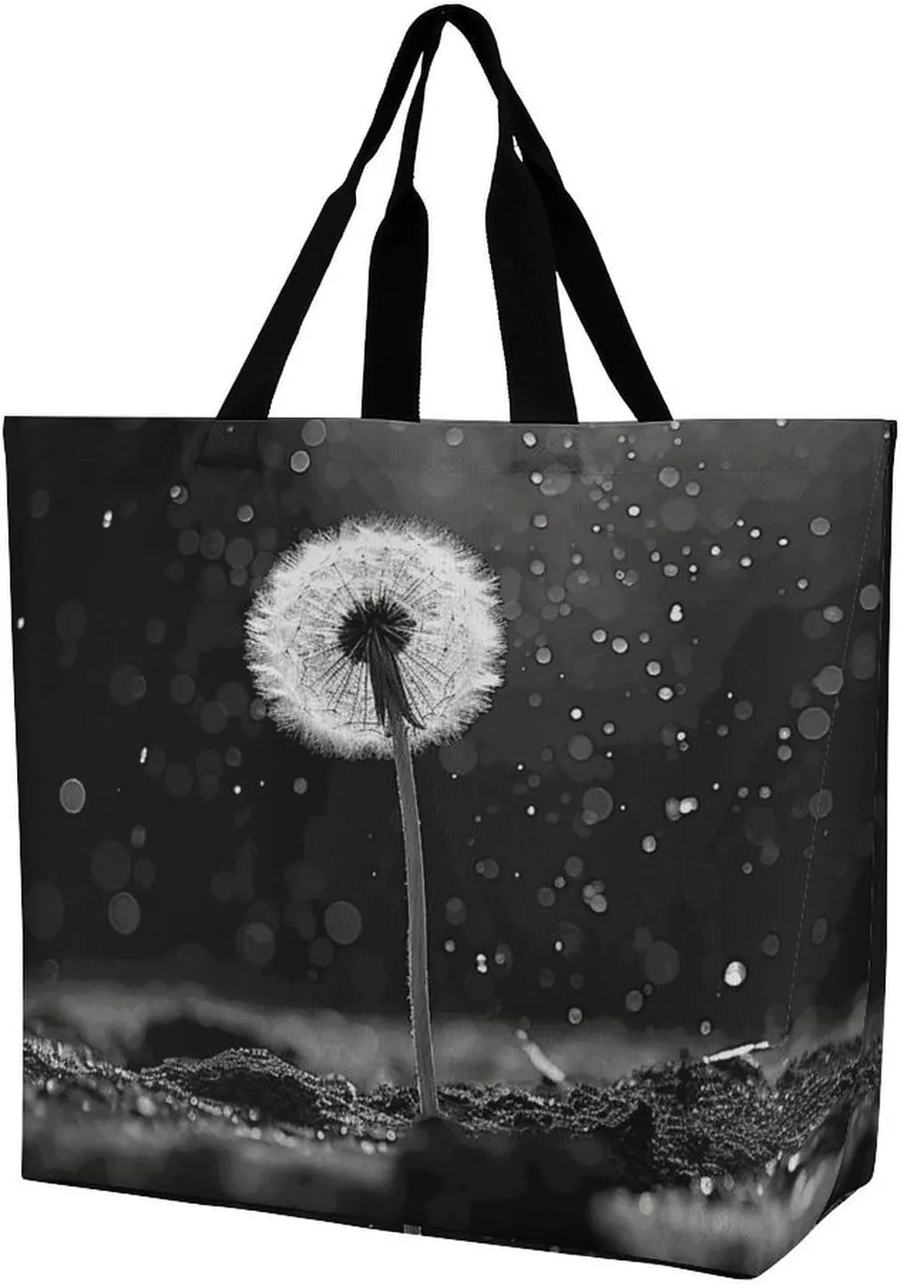 Foldable Grocery Bag Reusable Shopping Bag Daisy Flowers Tote Bag Casual Handbags for Work Shopping