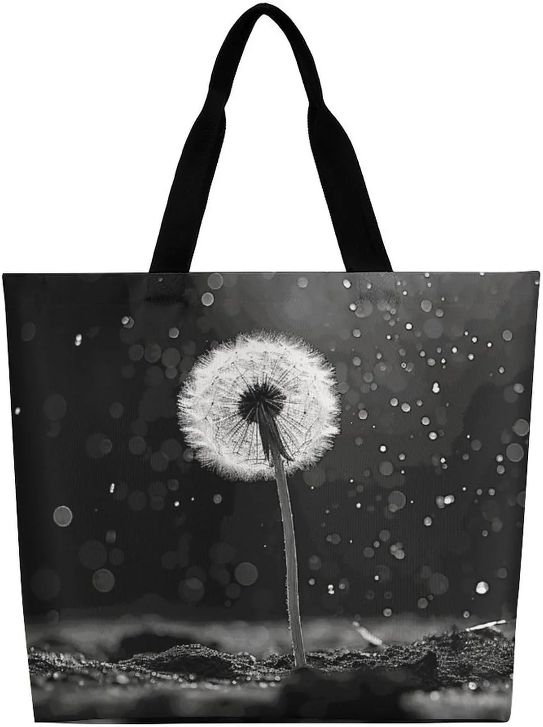Foldable Grocery Bag Reusable Shopping Bag Daisy Flowers Tote Bag Casual Handbags for Work Shopping
