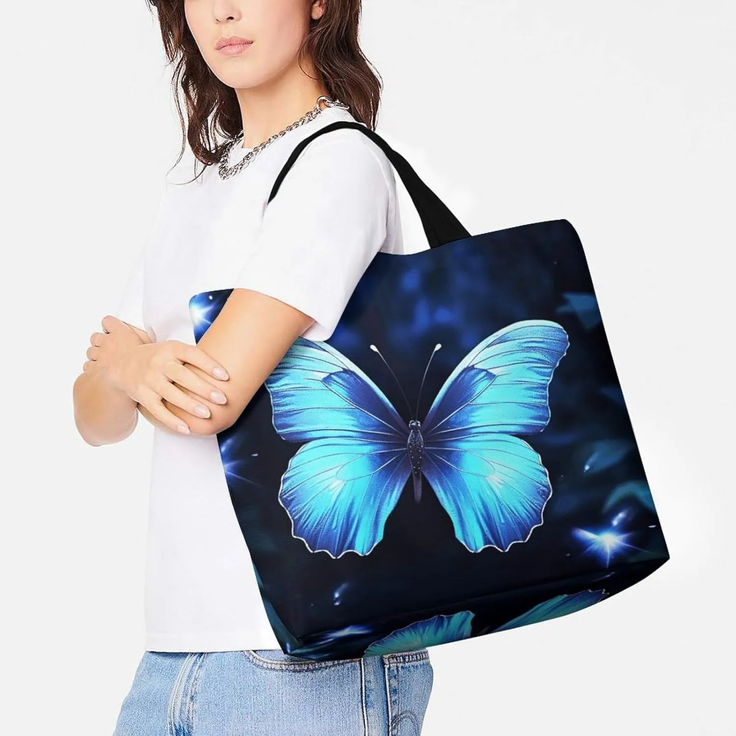 Foldable Grocery Bag Reusable Shopping Bag Kiwi Slice Tote Bag Casual Handbags for Work Shopping