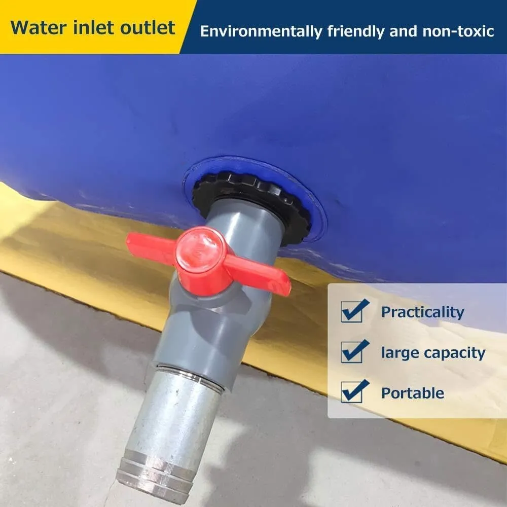 Foldable Rain Barrel Storage Container, Portable Water Storage Bag with Faucet, Large Capacity Gardening Water Tank for Irrigation Emergency Storage(1000L(264gal))