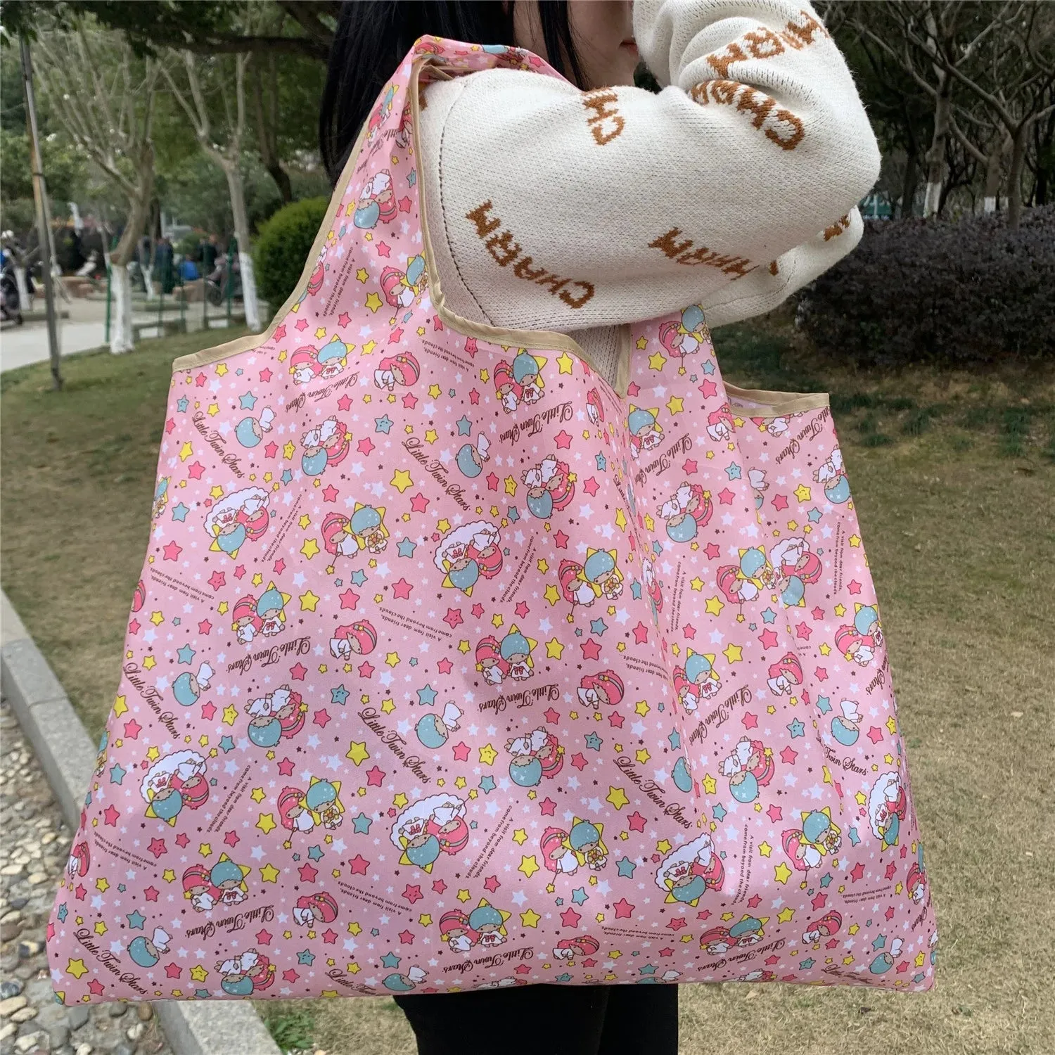 Foldable Reusable Shopping Bags – Large Size, Eco-Friendly Nylon Tote for Women