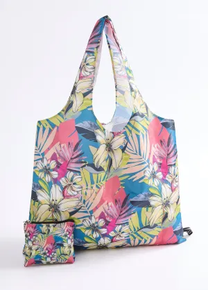 Foldable shopping bag, tropical print