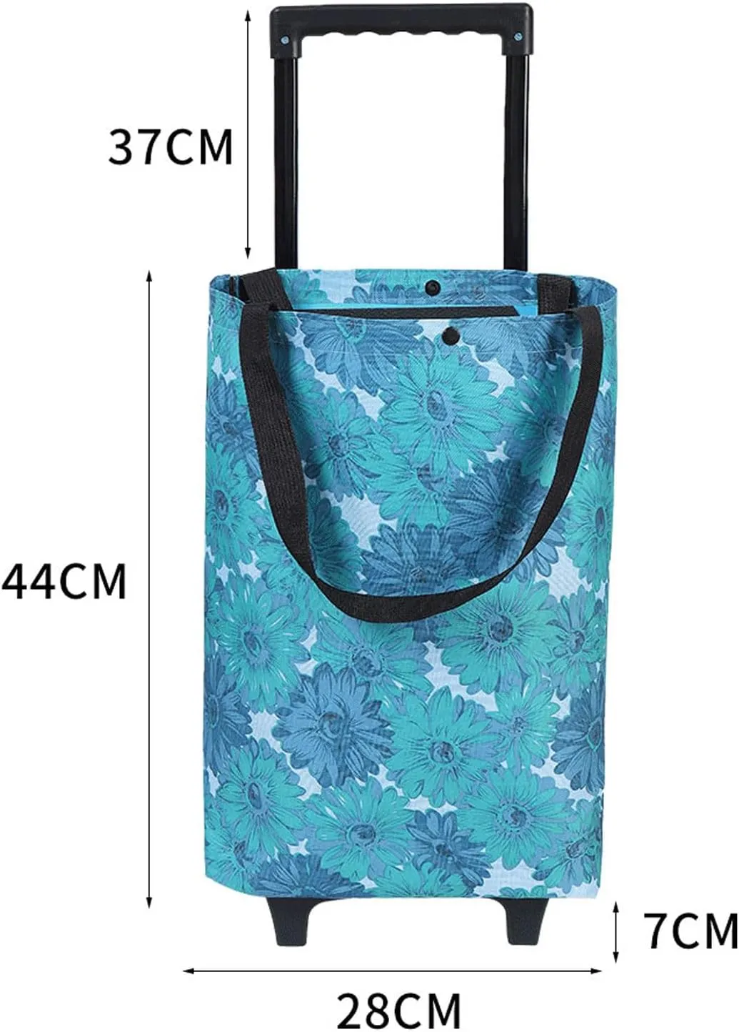 Foldable Shopping Bag with Wheels,Collapsible Shopping Trolley,Waterproof,with Wheels and Telescoping Handle,Foldable,Strong Bearing Capacity Large Capacity 1002