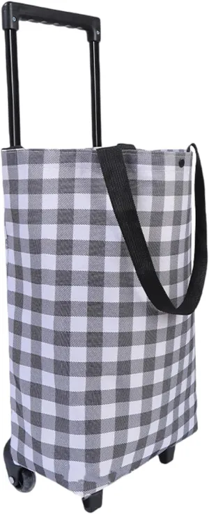 Foldable Shopping Bag with Wheels,Collapsible Shopping Trolley,Waterproof,with Wheels and Telescoping Handle,Foldable,Strong Bearing Capacity Large Capacity 1002