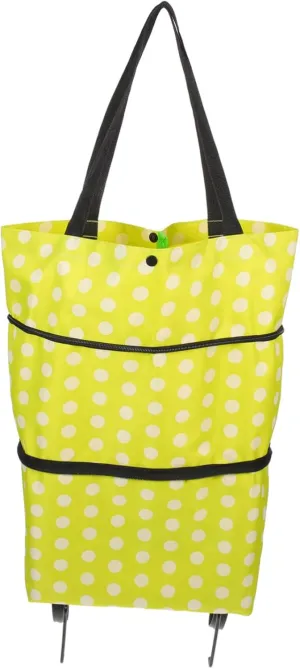Foldable Shopping Cart Large Capacity Oxford Cloth Tote Pulling Wheel Market Trolley Stylish Shopping