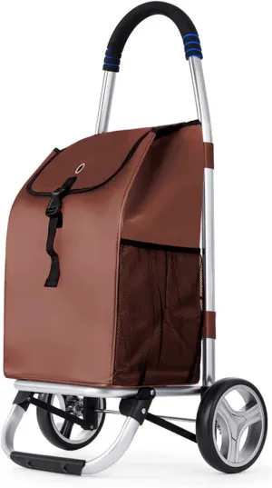Foldable Shopping Trolley, Lightweight Shopping Trolley, with Wheels Stair Climbing Grocery Cart, Large Capacity Shopping Bag (A)
