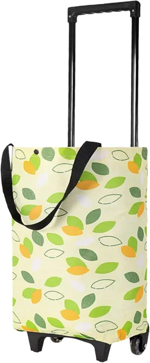 Foldable Shopping Trolley with Wheels - 2 in 1 Reusable Grocery & Travel Bag