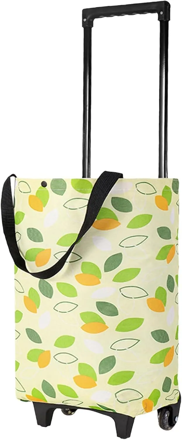 Foldable Shopping Trolley with Wheels - 2 in 1 Reusable Grocery & Travel Bag