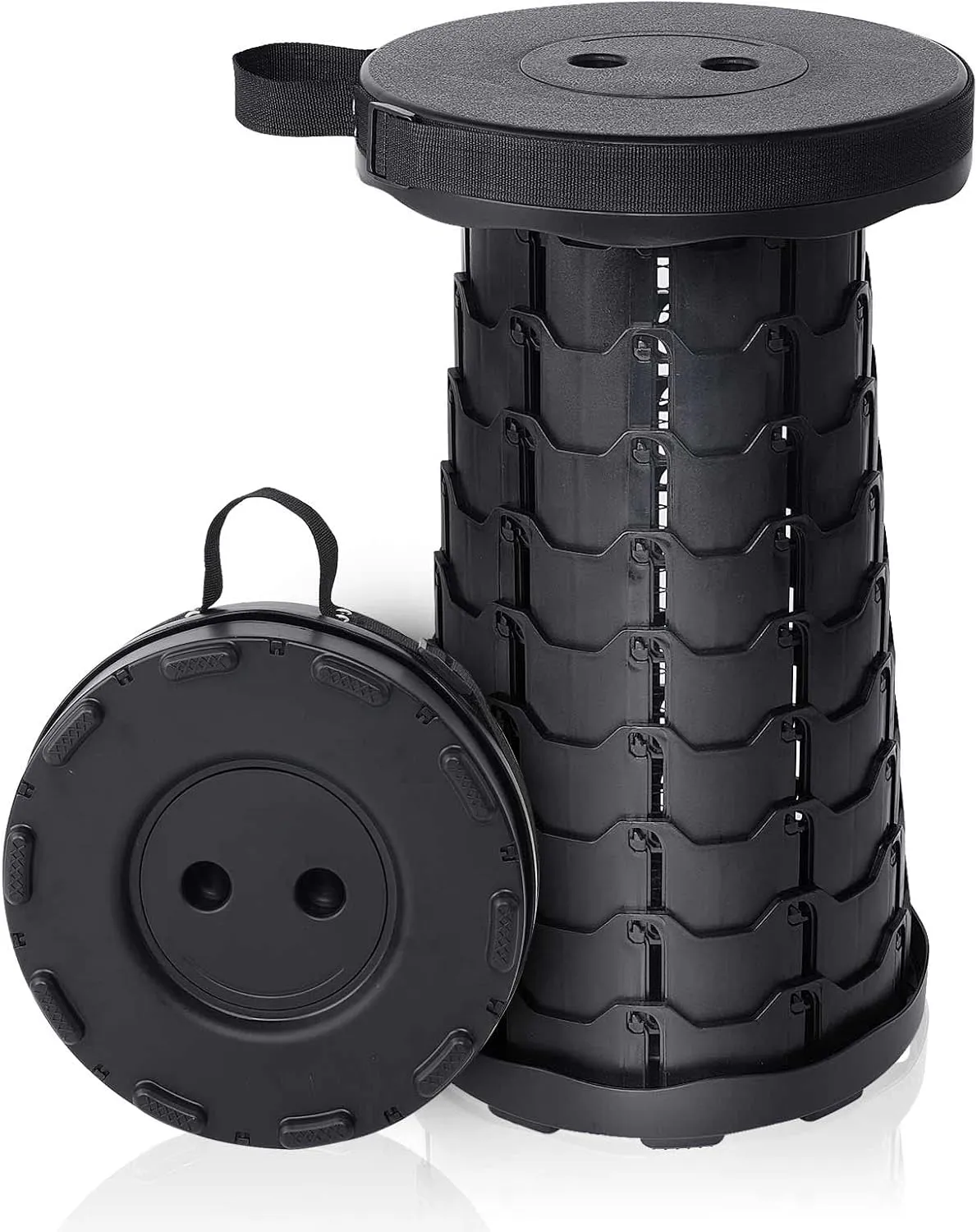 Foldable Telescoping Stool Portable, Retractable Stool for Adults, Upgraded Collapsible Folding Seats with Load Capacity 550lbs, Camping Stools for Adults