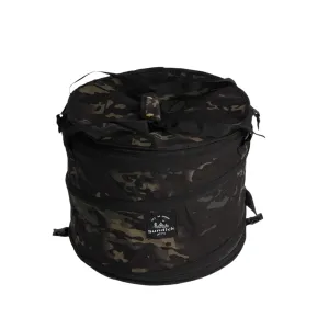 Foldable Trash Container for Camping and Outdoor Use, Black Camo