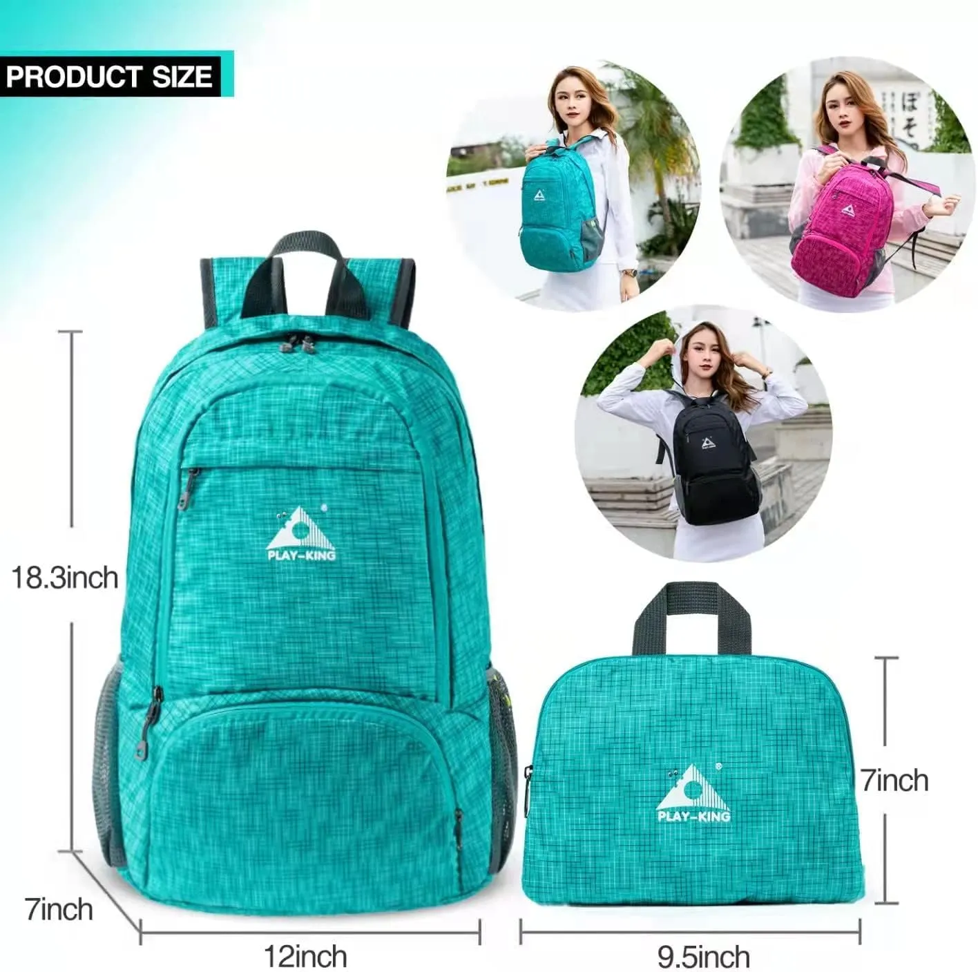 Foldable Waterproof Lightweight Backpack for Shopping Travel or Hiking, for Men or Women