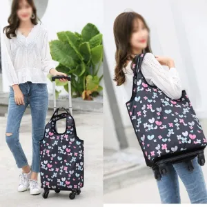 Folding Shopping Bag Shopping Cart On Wheels Bag Small Pull Cart Buy Vegetables Bag Shoulder Bag Shopping Organizer Tug Package Grocery Cart (Color : E)