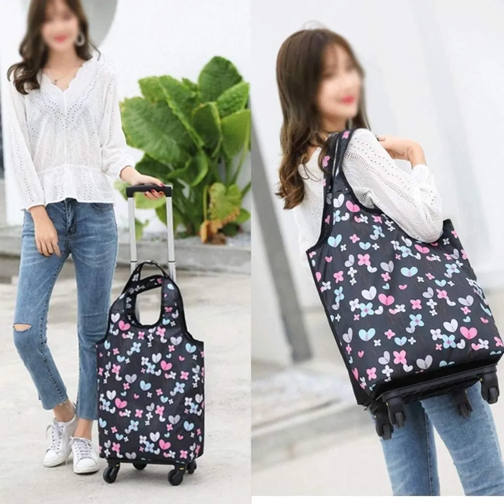 Folding Shopping Bag Shopping Cart On Wheels Bag Small Pull Cart Buy Vegetables Bag Shoulder Bag Shopping Organizer Tug Package Grocery Cart (Color : E)