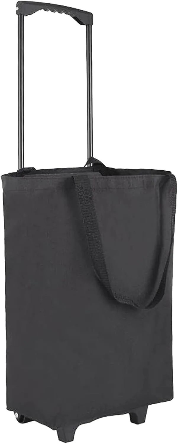 Folding Shopping Cart, Foldable Shopping Trolley Oxford Cloth Shopping Bag Portable Lightweight Shopping Cart with Wheels Grocery Utility Carts(A)