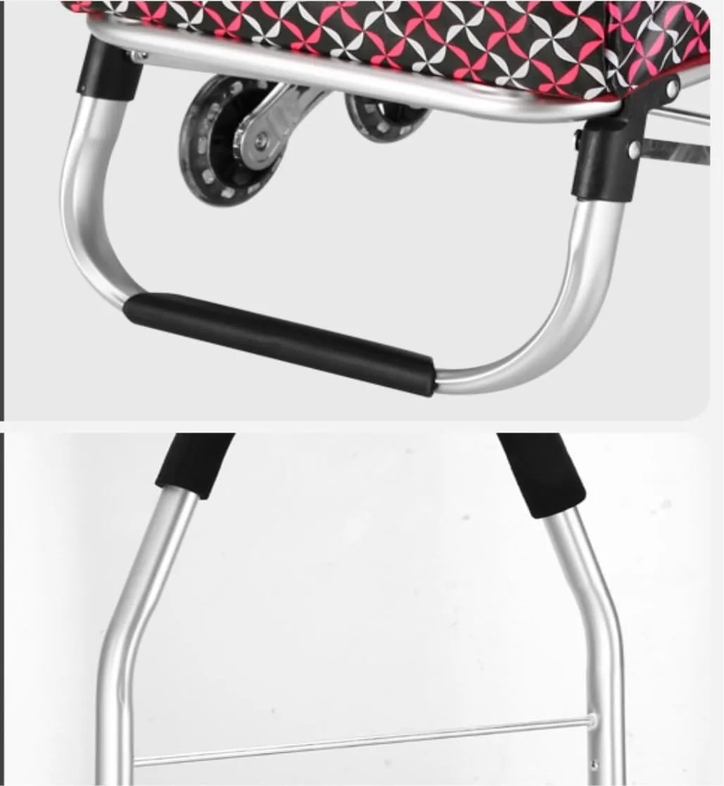 Folding Shopping Cart, Shopping Cart Folding Shopping Lightweight Trolley with Large Capacity Bag Waterproof Foldable Grocery Grocery Utility Carts(Color:B), 104*44cm