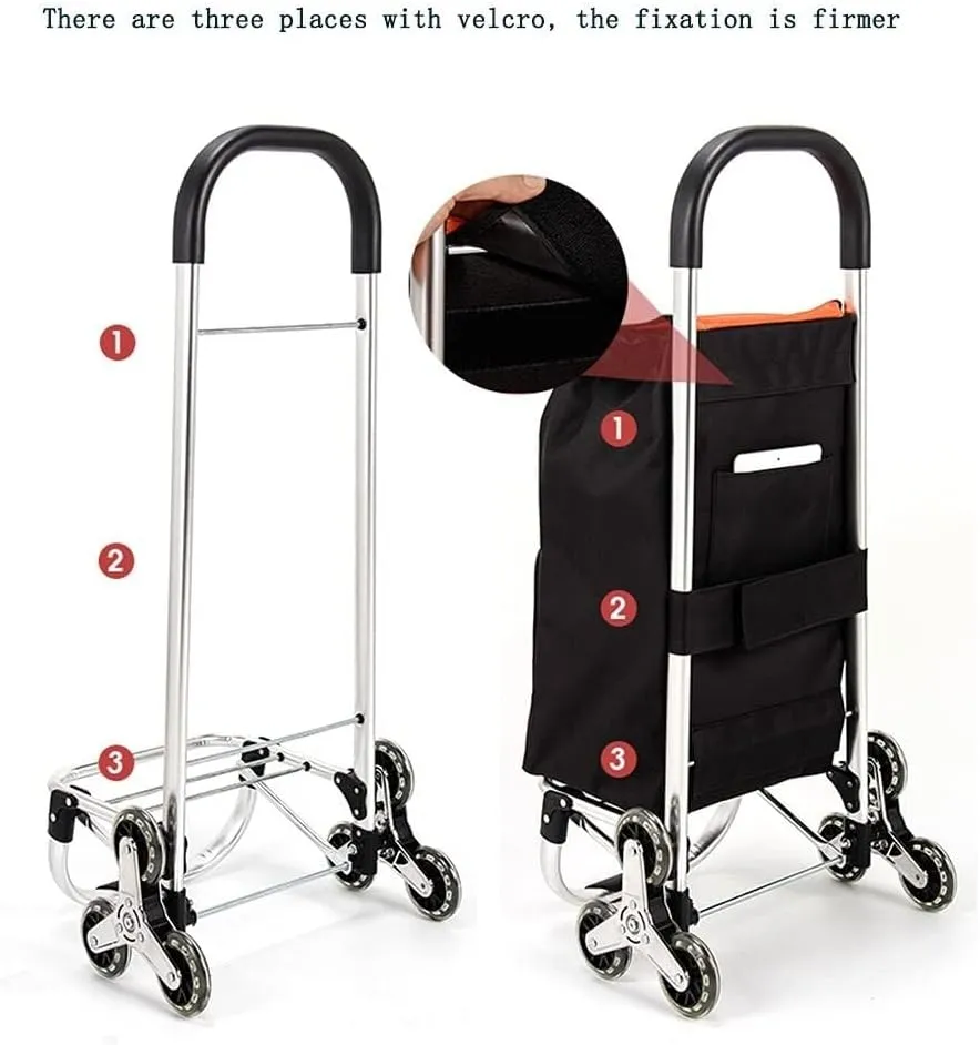 Folding Shopping Cart, Trolley Bag Foldable Silent 6 Casters Waterproof Detachable Bag for Supermarket Travel Picnic Shopping Cart Heavy Duty Grocery Utility Carts(C)
