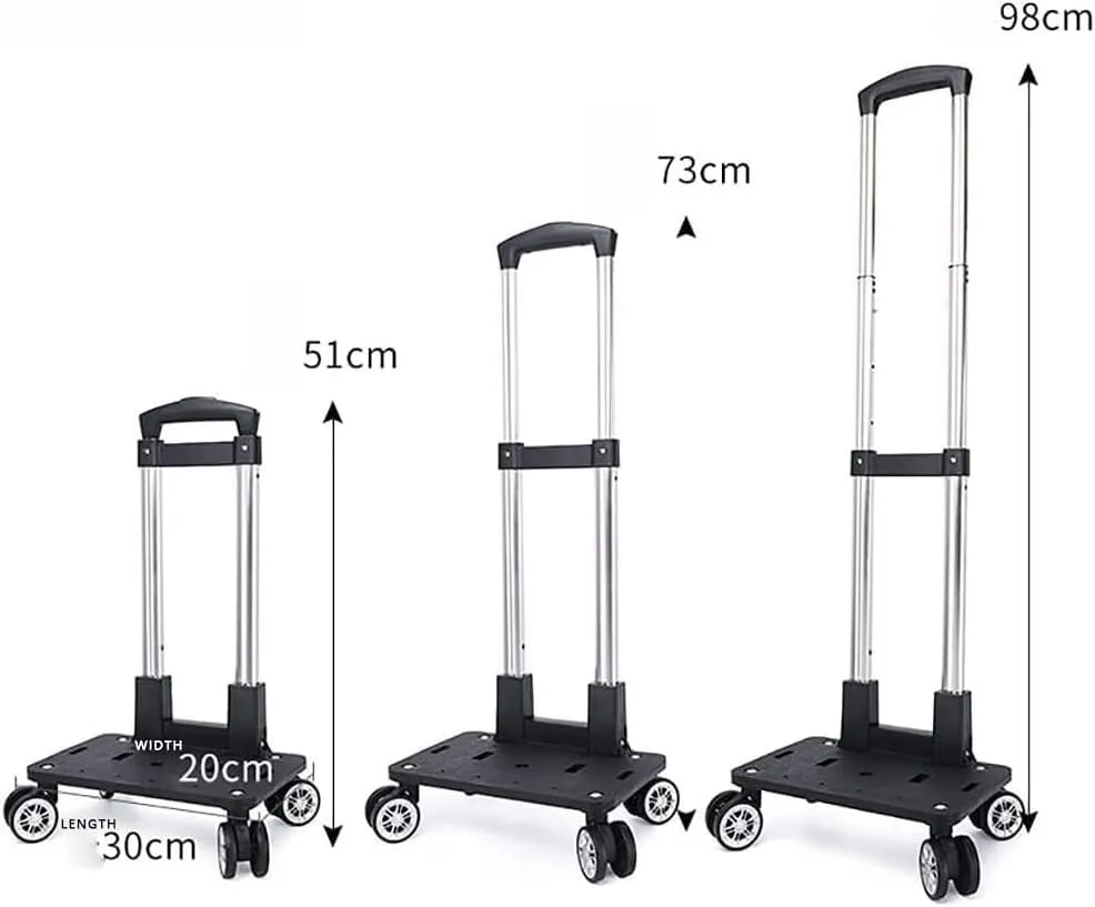 Folding Shopping Cart, Trolley Foldable Aluminum Alloy Shopping Cart Bag Detachable Heavy Duty 4 Wheels Trolley Bag Portable 2-in-1 Grocery Utility Carts(Black)