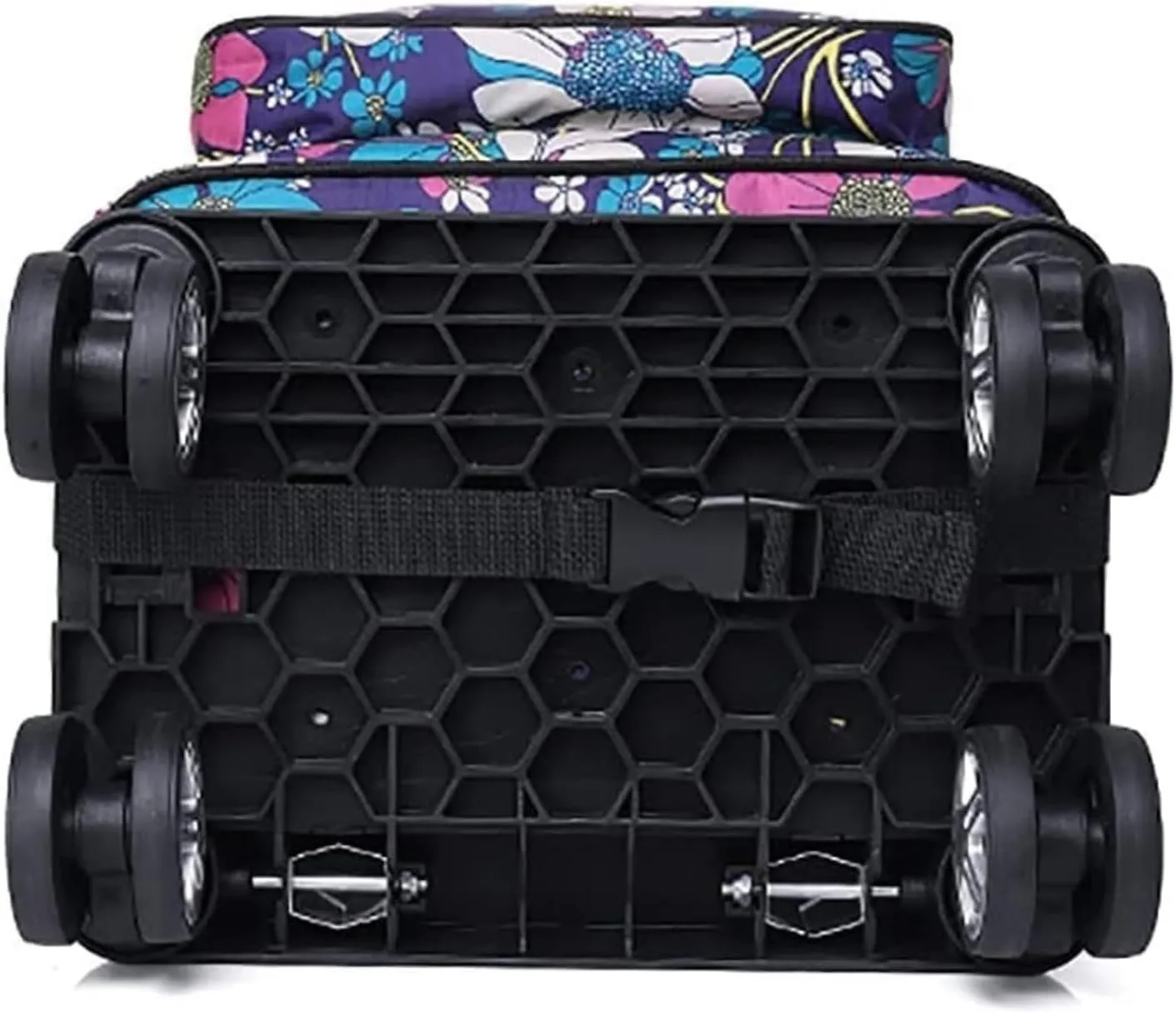 Folding Shopping Cart, Trolley Foldable Aluminum Alloy Shopping Cart Bag Detachable Heavy Duty 4 Wheels Trolley Bag Portable 2-in-1 Grocery Utility Carts(Black)