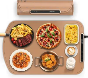 Food Warming Mat for Buffet, VEPOKA Food Warming Mats for Countertop, Silicone Heating Mat with 7 Temperature Levels& Auto Shut-Off, Food Warmers for Parties, Gatherings, Everyday Use