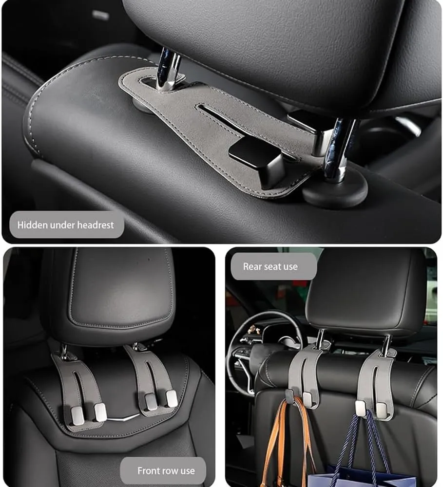 for Smart #5 Car Seat Hooks,Car Storage Hooks Back Seat Headrest Hanger Backrest Hooks for Bags, Purses, Handbags,B Black