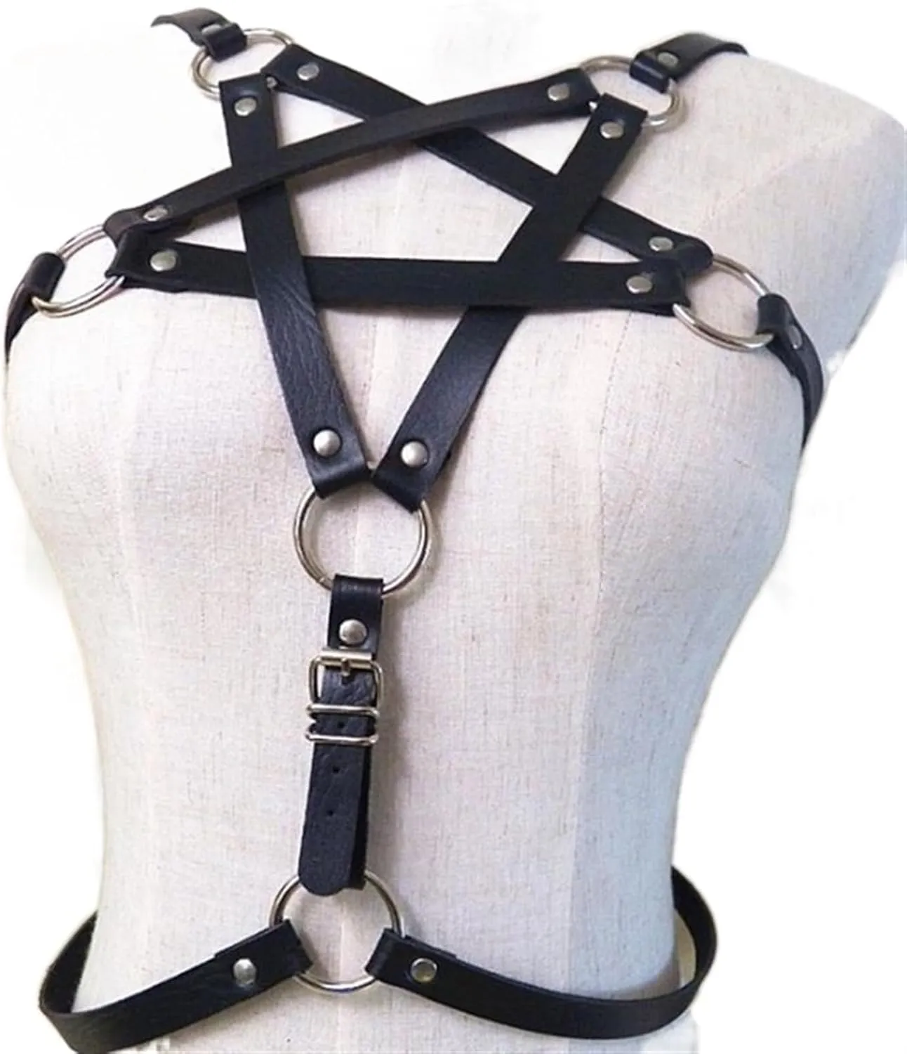 FOTN Body Leather Waist Belt Harness Women Fashion Punk Goth Top Belt Bondage Chest Straps Studded Lingerie BDSM