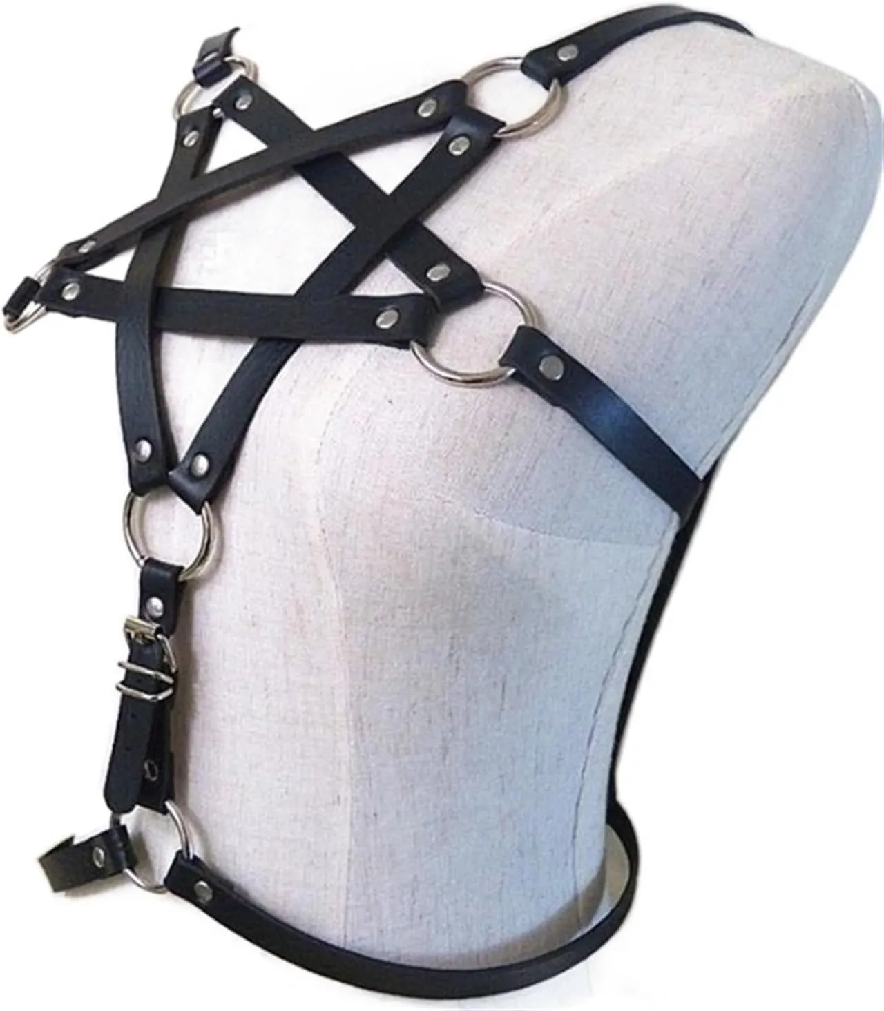FOTN Body Leather Waist Belt Harness Women Fashion Punk Goth Top Belt Bondage Chest Straps Studded Lingerie BDSM