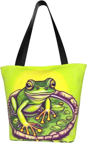 Frog in a pond Cross-body Shoulder Bag, Women's One-shoulder Handbag, Weekend Travel Shopping and Playing Shoulder Bag