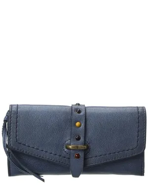 FRYE ALESSI STUDDED LEATHER CONTINENTAL WALLET/ CLUTCH