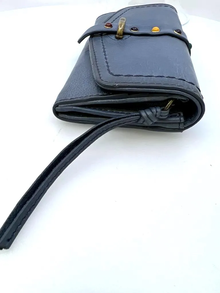 FRYE ALESSI STUDDED LEATHER CONTINENTAL WALLET/ CLUTCH