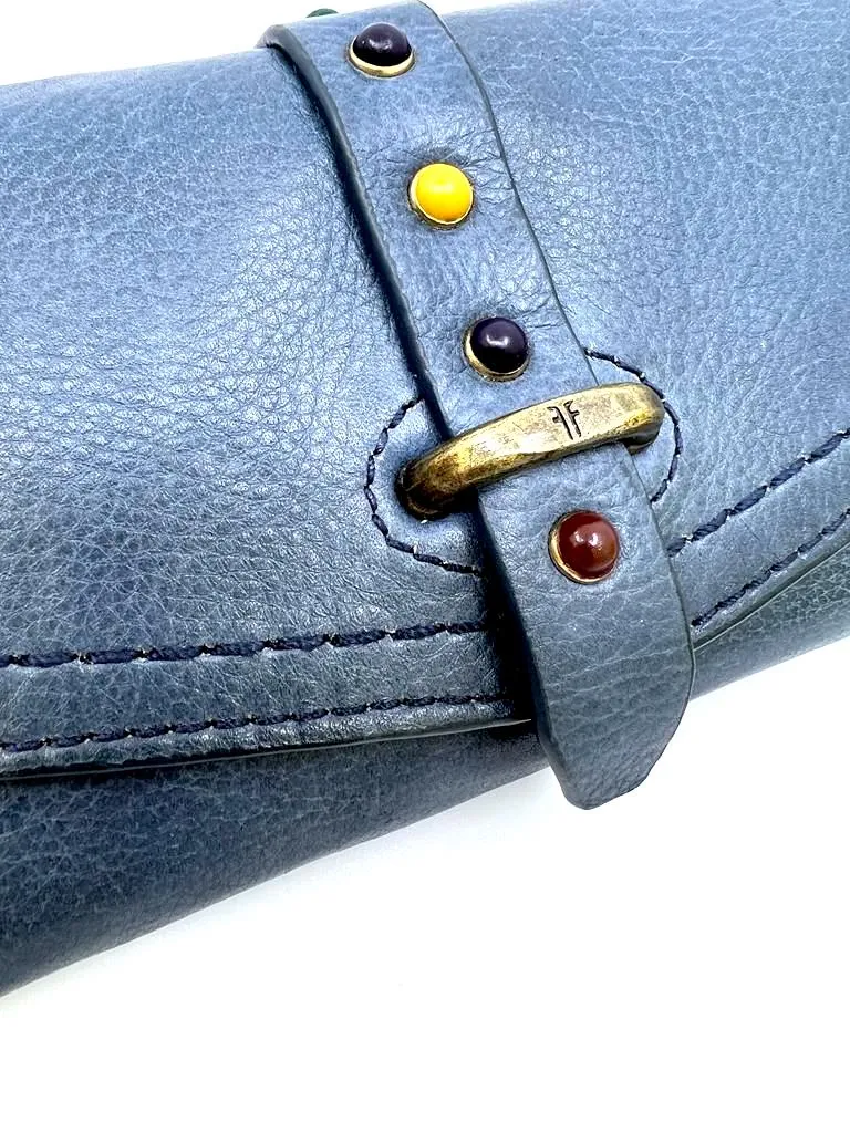 FRYE ALESSI STUDDED LEATHER CONTINENTAL WALLET/ CLUTCH