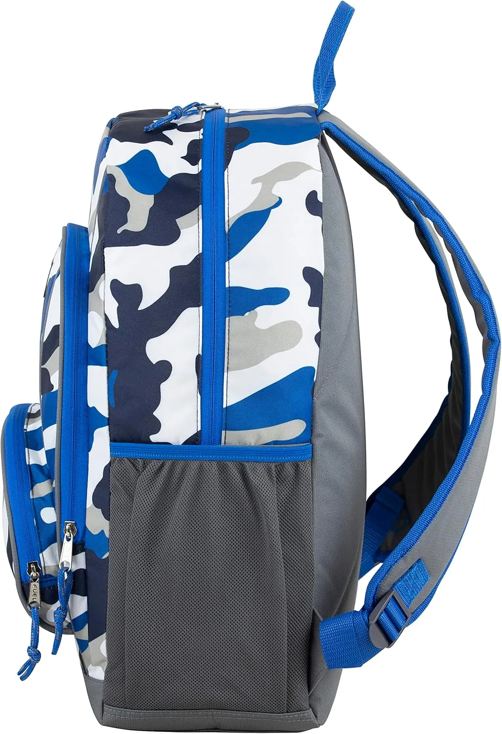 FUEL Multi Pocket Backpack with Fun Prints, Casual Daypack, Multipurpose Bag - Blue Camo