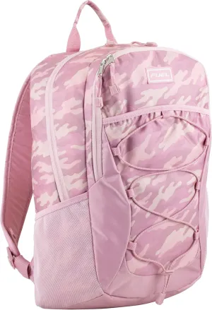 FUEL Sport Backpack w/Multiple Compartments & Bungee Great for Sports, Travel, Leisure, Classroom, Outdoors, Hiking - Pink Camo