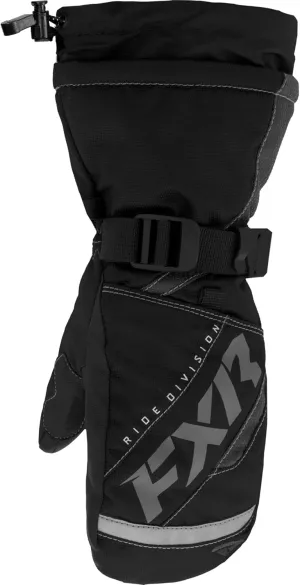 FXR Child Helix Race Mitt Snowmobile Gloves Winter HydrX Pro Waterproof Black