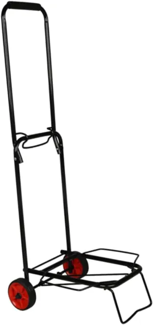 Gadpiparty Portable Foldable Two Wheeled Luggage Cart Collapsible with Handle Lightweight Flatbed Trailer for Shopping and Travel Black