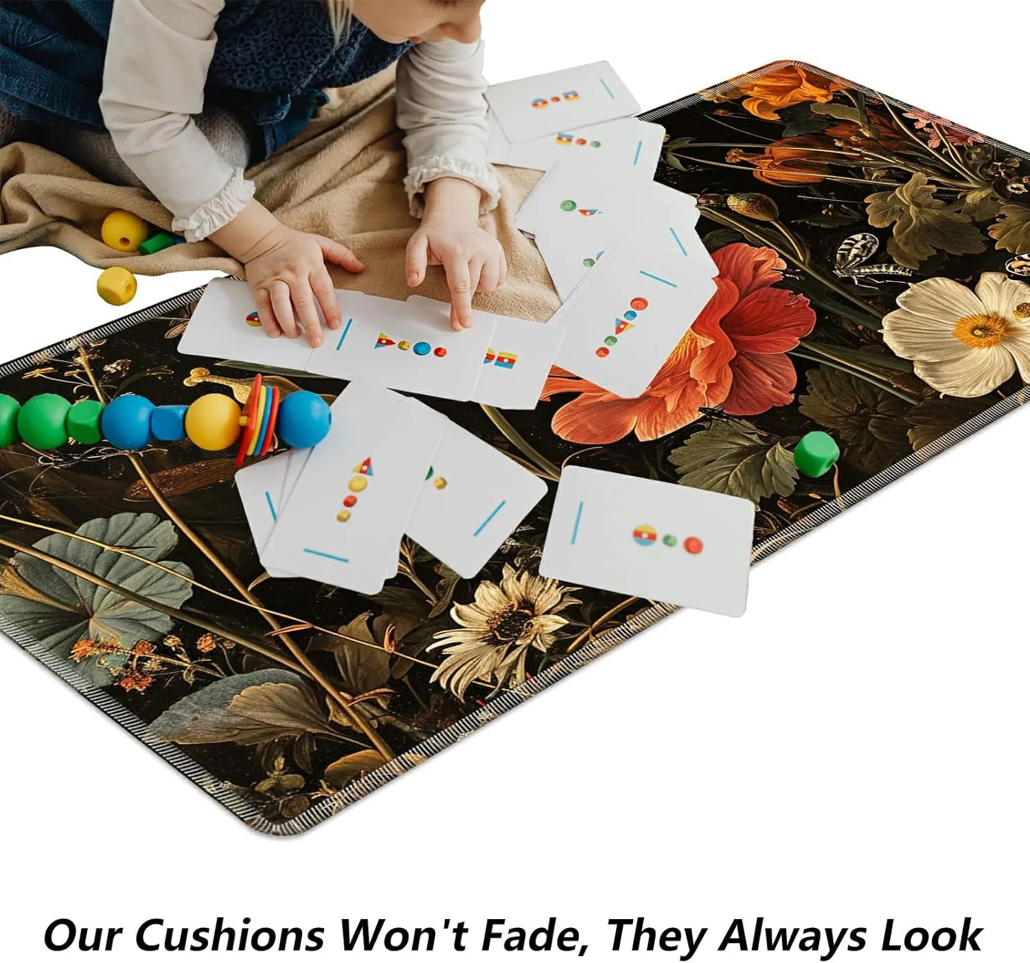 Garden with Flowers and Insects for MTG & TCG Playmat Mouse Pad,BFDHGQZC 24" x 14" Game Mat for MTG/RPG/CCG Trading Card Game Playmats Table Mat Perfect for Card Games Video Games Computer Office
