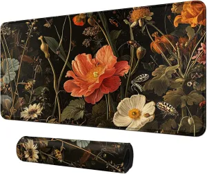 Garden with Flowers and Insects for MTG & TCG Playmat Mouse Pad,BFDHGQZC 24" x 14" Game Mat for MTG/RPG/CCG Trading Card Game Playmats Table Mat Perfect for Card Games Video Games Computer Office